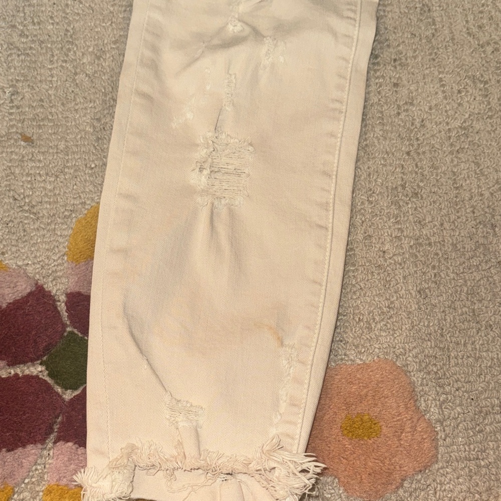 J Brand Women's Distressed Cream Ankle Jeans - Picture 6 of 16
